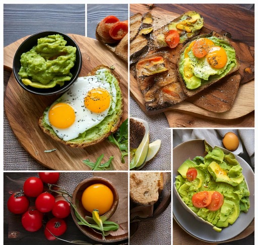 An Image of a step by step recipe for Classic Avocado Toast with Sunny-Side-Up